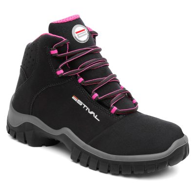 Bota de Segurança em Microfibra Estival Energy - Preto e Pink EN10071S2Bota de Segurança em Microfibra Estival Energy - Preto e Pink EN10071S2
